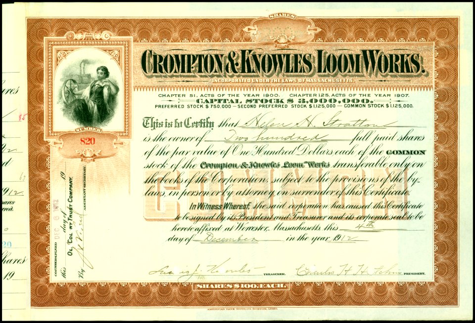 Crompton & Knowles Loom Works 1912