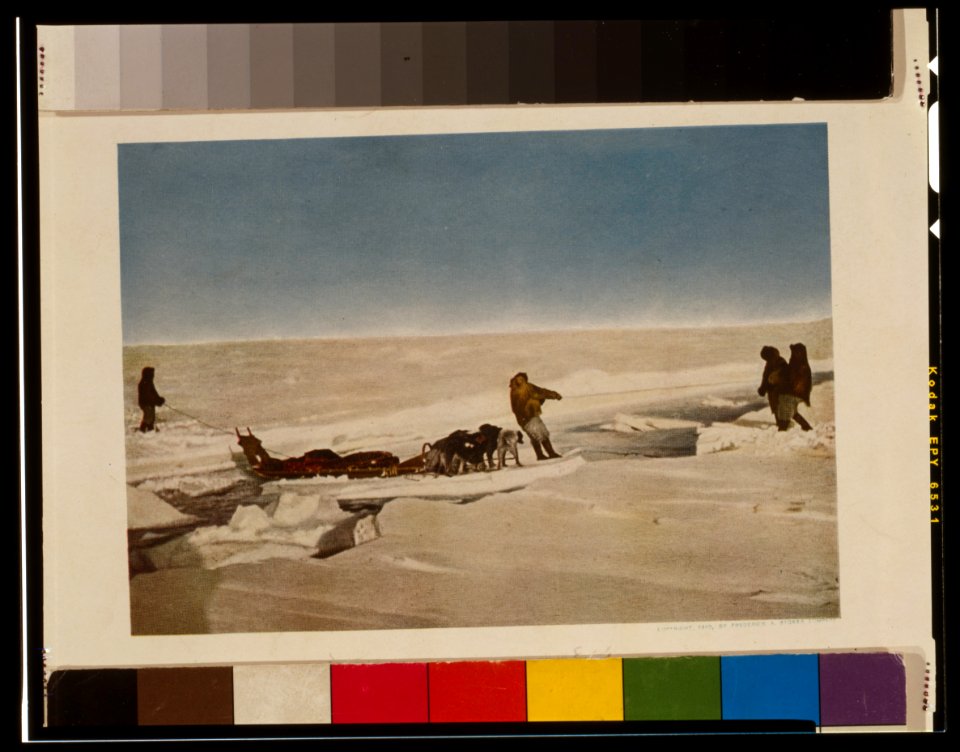 Crossing a lead on an ice cake as a ferry-boat LCCN2001696861