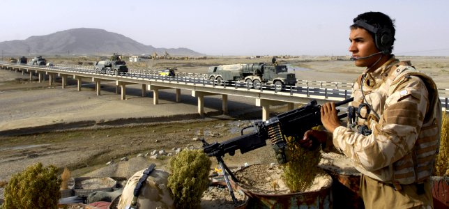 Crossing a bridge in Kandahar