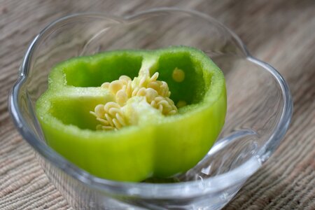 Bell pepper green sliced photo