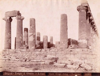 Crupi, Giovanni (1849-1925) - n. 1195 - Girgenti - Tempio di Giunone e Lucina - Cm 22,5x17 - Delcampe
