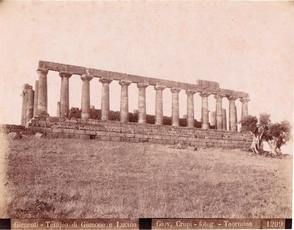 Crupi, Giovanni (1849-1925) - n. 1209 - Girgenti - Tempio di Giunone e Lucina - Cm 22,5x17 - Delcampe