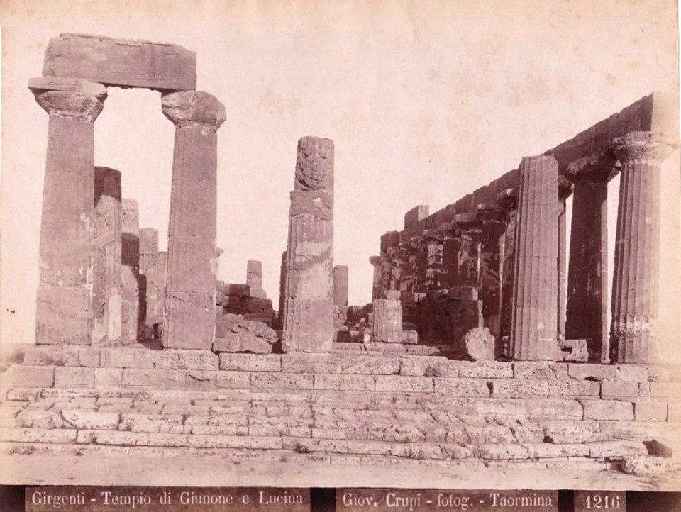 Crupi, Giovanni (1849-1925) - n. 1216 - Tempio di Giunone e Lucina - Girgenti - Cm 22,5x17 - Delcampe