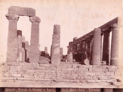 Crupi, Giovanni (1849-1925) - n. 1216 - Tempio di Giunone e Lucina - Girgenti - Cm 22,5x17 - Delcampe
