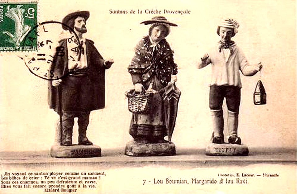 Crèche provençale lou boumian, margarido et lou ravi