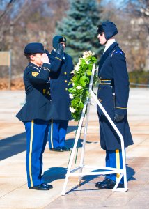 CSM Brenda Curfman Retirement Wreath Laying - salute (16522010565)