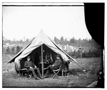 Culpeper, Virginia. Dr. Charles K. Irwin, 72nd New York Infantry in front of tent LOC cwpb.00918