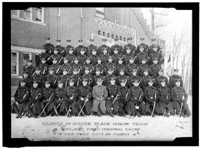 CULVER MILITARY ACADEMY. BLACK HORSE TROOP, PERSONAL ESCORT TO VICE PRESIDENT MARSHALL AT INAUGURATION LCCN2016864331