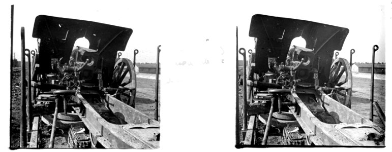Cuperly. Canon all. (allemand) démoli par nos obus - Fonds Berthelé - 49Fi539