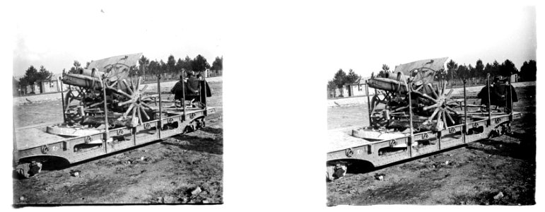 Cuperly. Canon all. (allemand) démoli par nos obus - Fonds Berthelé - 49Fi537