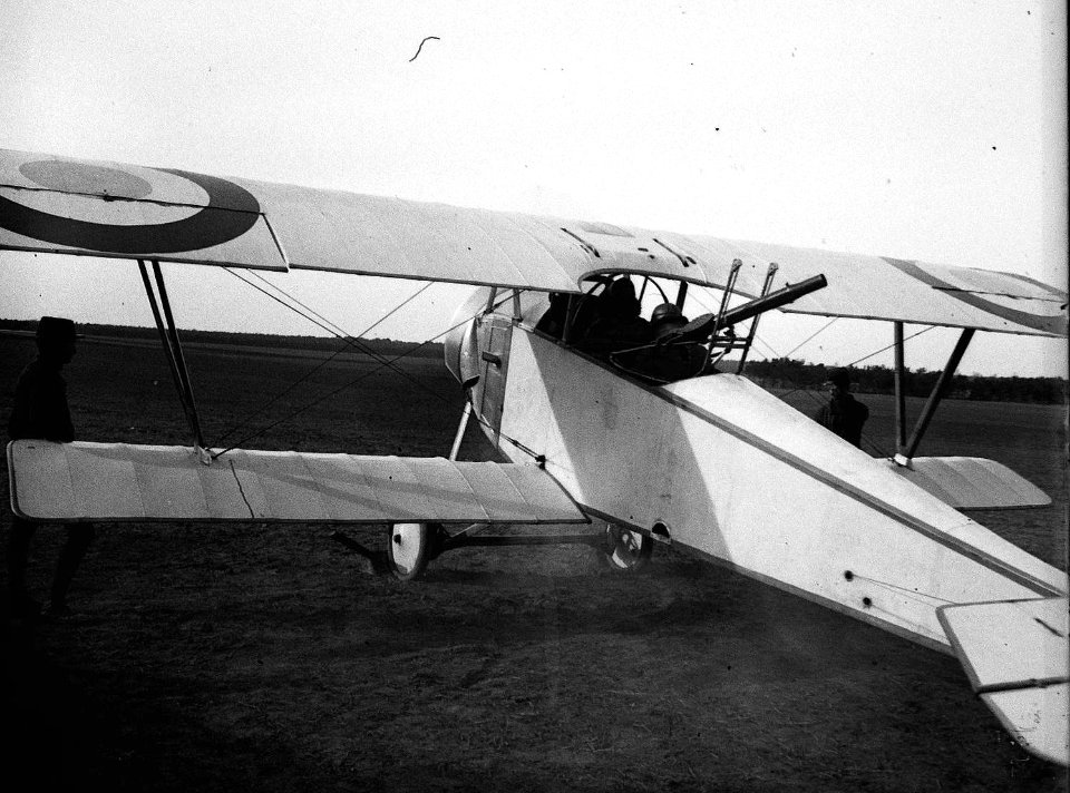 Cuperly. Escadrille N. Biplan Nieuport au départ - Fonds Berthelé - 49Fi616