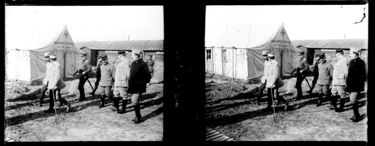 Cuperly. HOE (hôpital d'évacuation). 31-03-16. Visite de délélgués étrangers - Fonds Berthelé - 49Fi559
