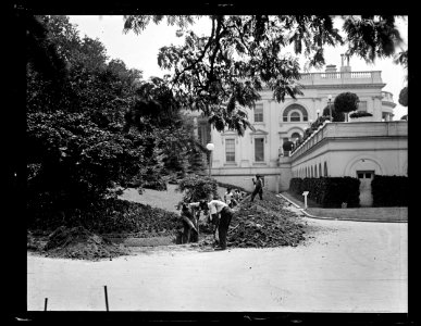 Curb construction at White House, Washington, D.C. LCCN2016894387