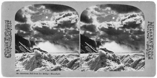 Curtis, George E. - Die Niagara Fälle im Mondlicht (Zeno Fotografie)