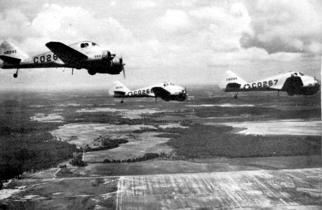 Curtiss AT-9 Jeeps Three Ship Formation - Columbus AAF MS