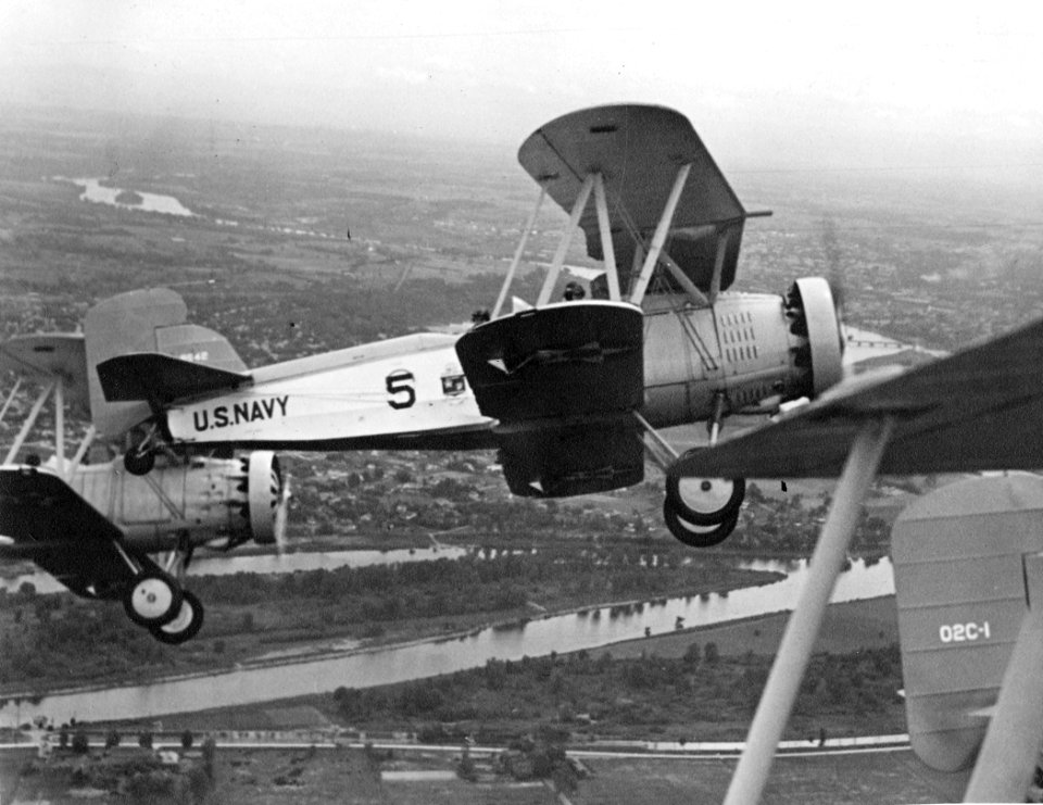 Curtiss O2C-1s in flight c1930