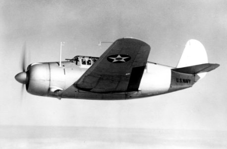 Curtiss XSB2C-1 Helldiver prototype in flight c1941