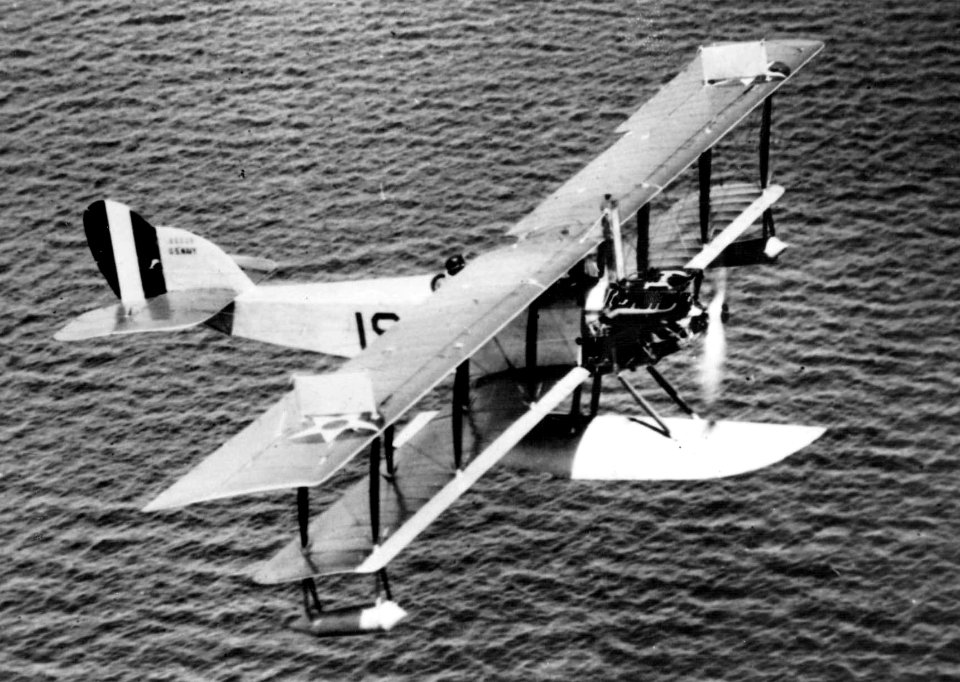 Curtiss N-9 seaplane in flight 1920s