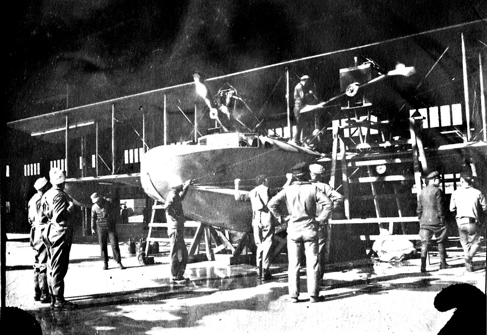 Curtiss NC-4 seaplane at Naval Air Station Lough Foyle, Ireland, in 1918 (UA 557.05)