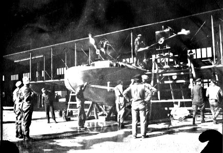 Curtiss NC-4 seaplane at Naval Air Station Lough Foyle, Ireland, in 1918 (UA 557.05)
