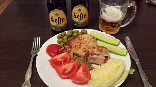 Meat beer fried meat