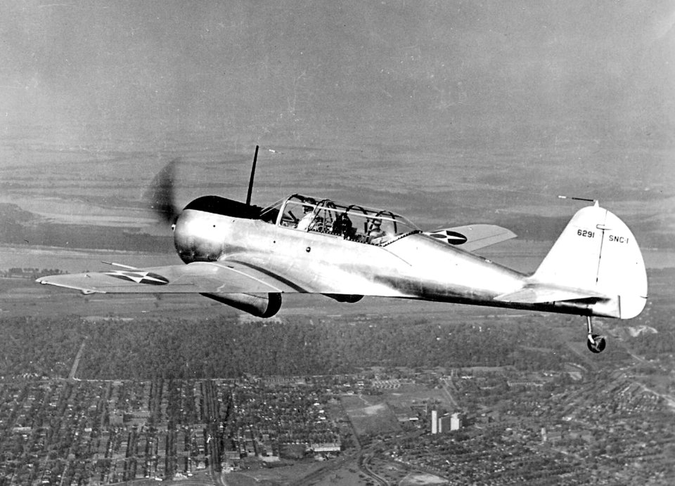 Curtiss SNC-1 in flight c1941