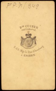 Cusner, Benjamin - carte de visite, achterzijde (P 1971 0349)