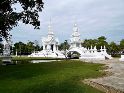 Laos white temple photo