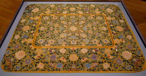Cushion cover, China, Qing dynasty, mid 19th century AD, silk, metal-wrapped silk, view 1 - Textile Museum, George Washington University - DSC09818 photo