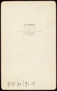Cusner, Benjamin - carte de visite, achterzijde