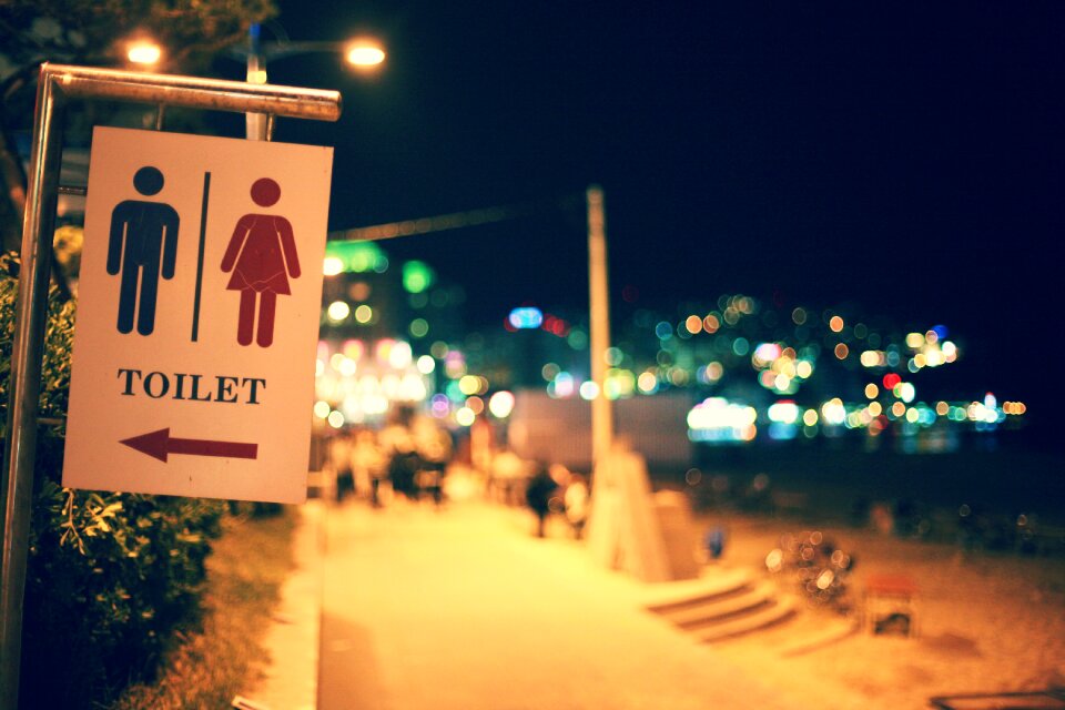 Film photo toilet signs