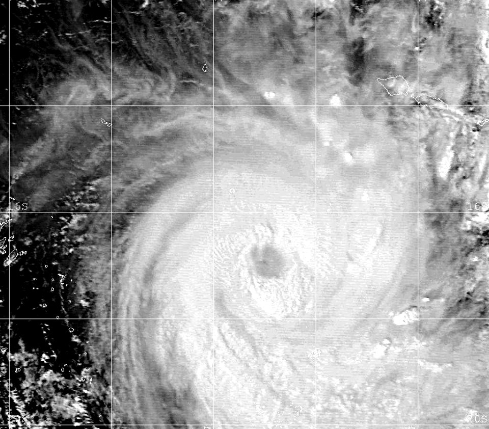 Cyclone Waka 2001 near peak intensity