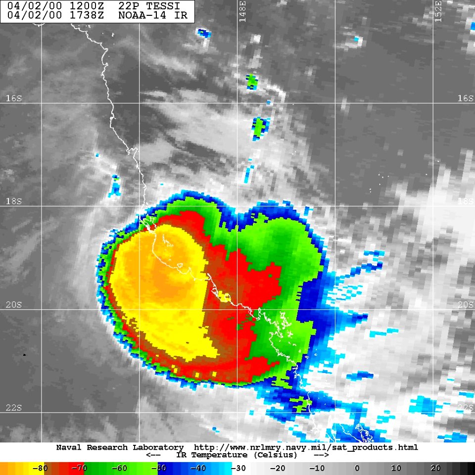 Cyclone Tessi 2 April IR