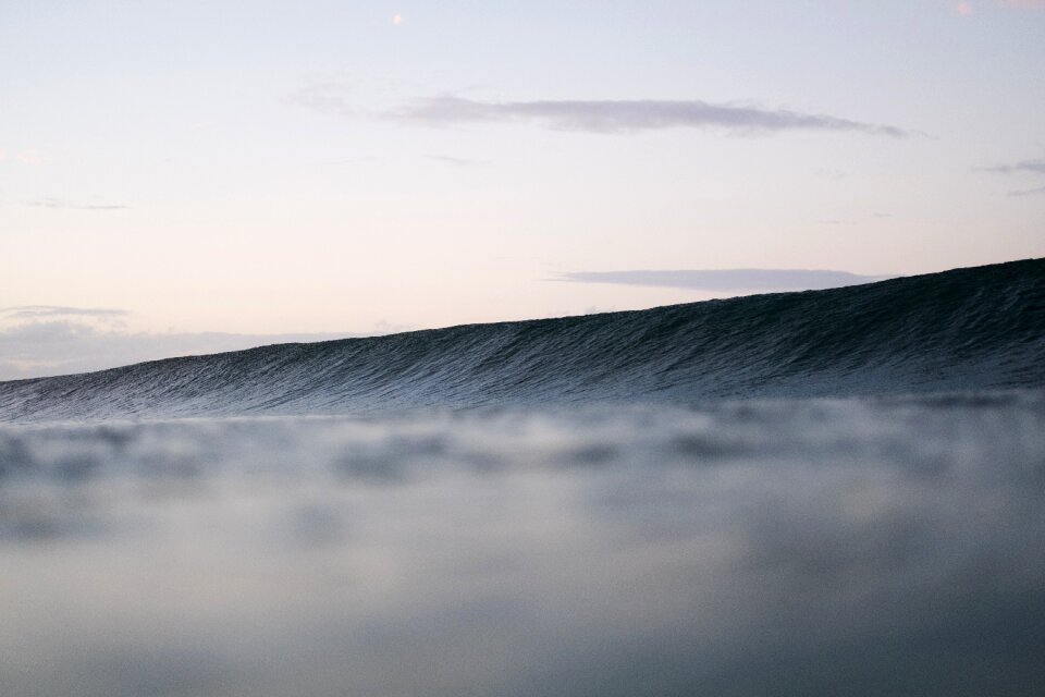 Sea waves clouds