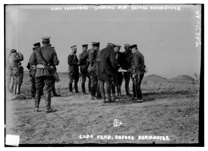 Czar Ferdinand studying map before Adrianople LCCN2014691291