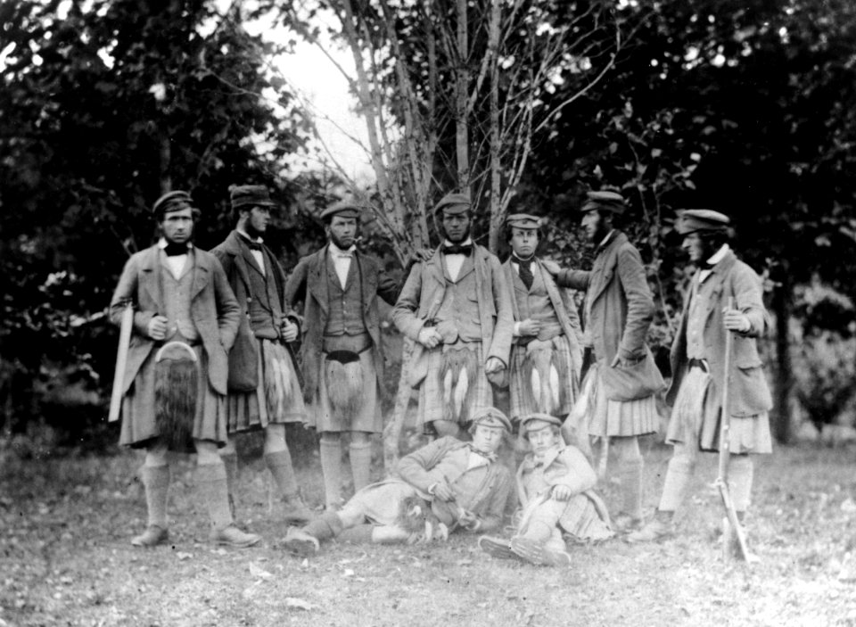 D. Kennedy, J. Smith, Willy Stewart, John Brown, F. Farquarson, Mr Morgan, Charlie Coutts, P. Robertson and John Grant by George Washington Wilson