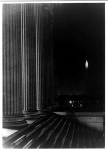 D.C. Washington - Washington Monument - View at night from Treasury and across Basin LCCN2002714620