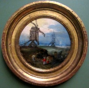 Da jan brueghel il vecchio, paesaggio con mulino a vento (inizio del xvii sec)