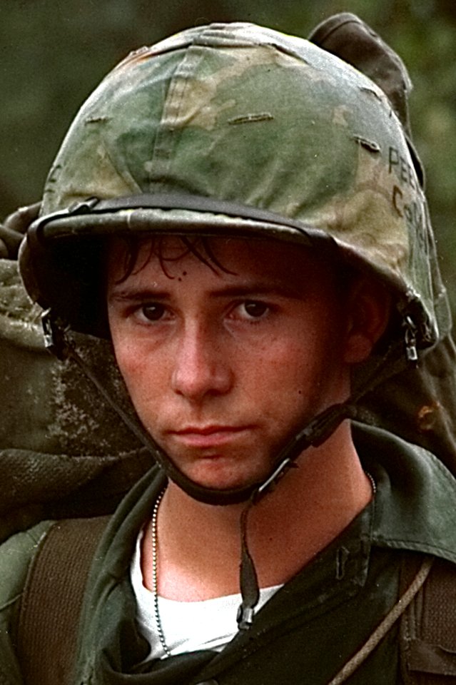 Da Nang, Vietnam A young Marine private waits on the beach during the Marine landing - NARA - 532432 (cropped)