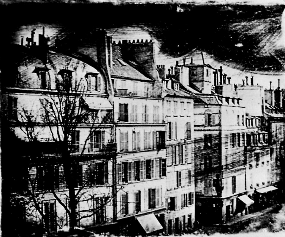 Daguerre, Louis Jacques Mandé - Daguerre photographiert aus seiner Wohnung im dritten Stock des Boulevard Saint-Martin Nr.17 (Zeno Fotografie)