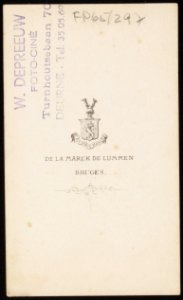 De La Marck De Lummen - carte de visite, achterzijde