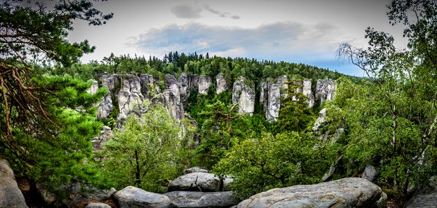 Rocks nature trees
