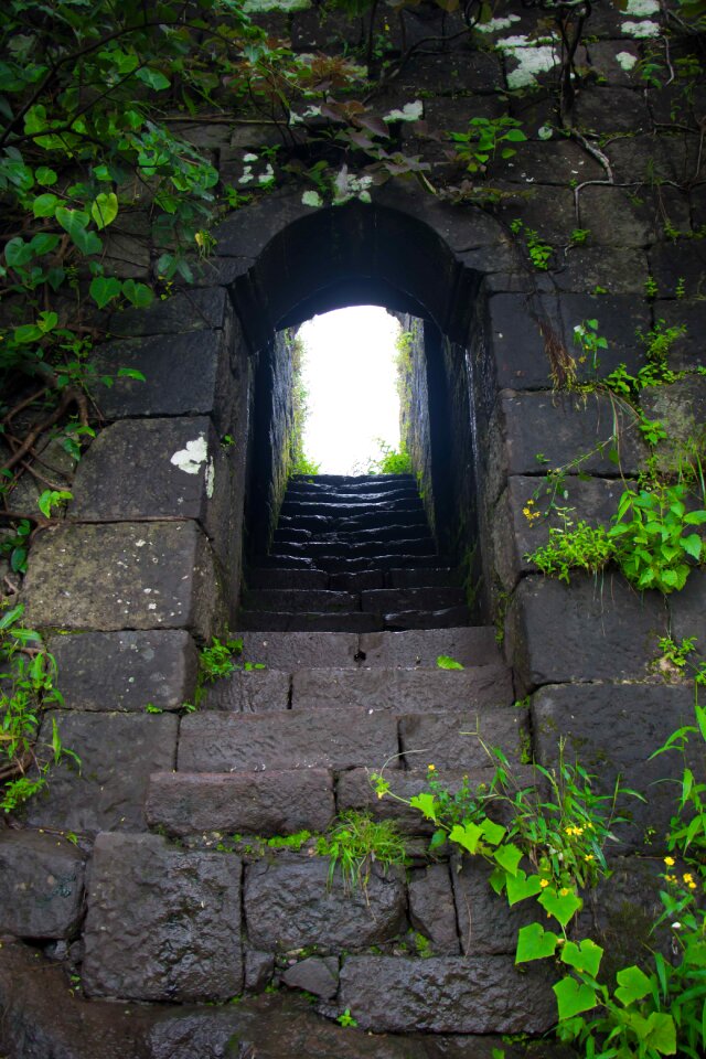 Green stairs bricks