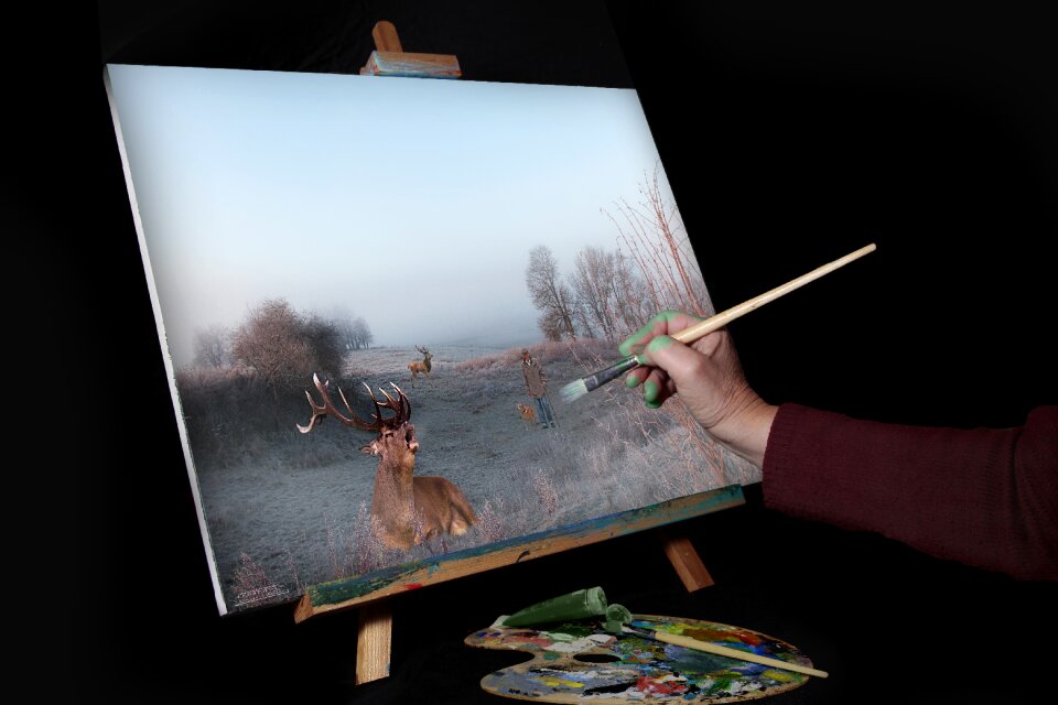 Painting mounting landscape
