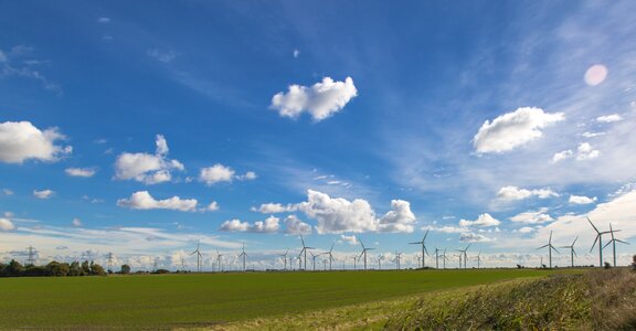 Landscape wind power blue farm photo