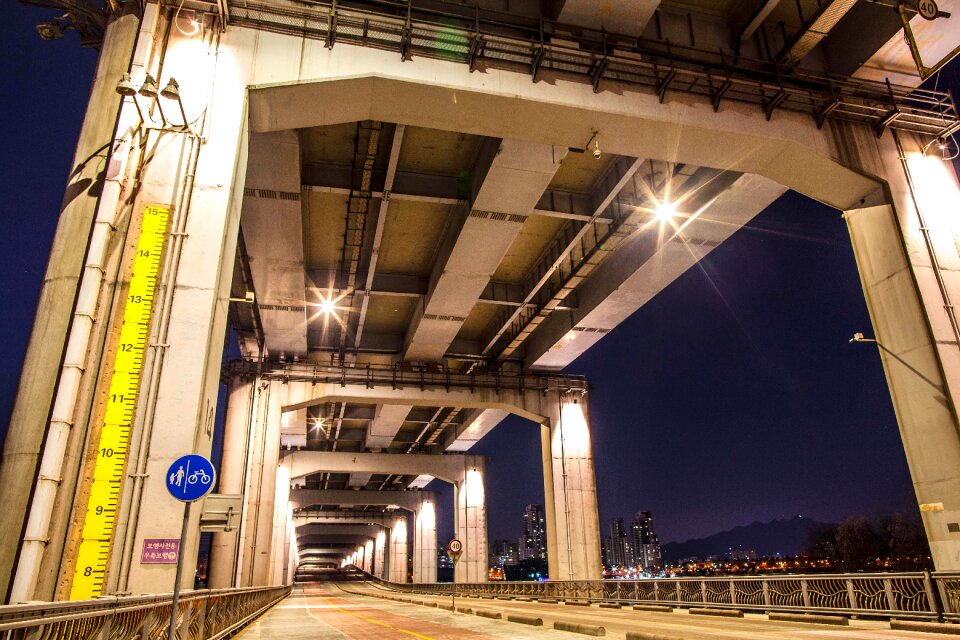 Night view bridge high road