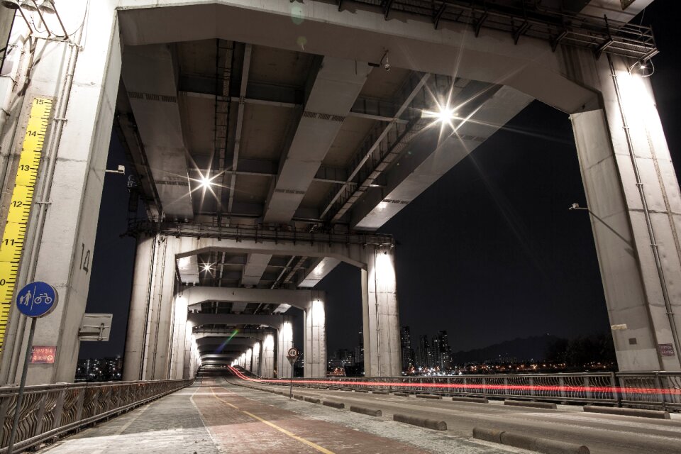 Night view bridge high road