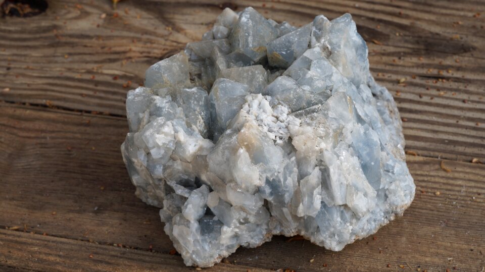 Stone crystal blue calcite photo
