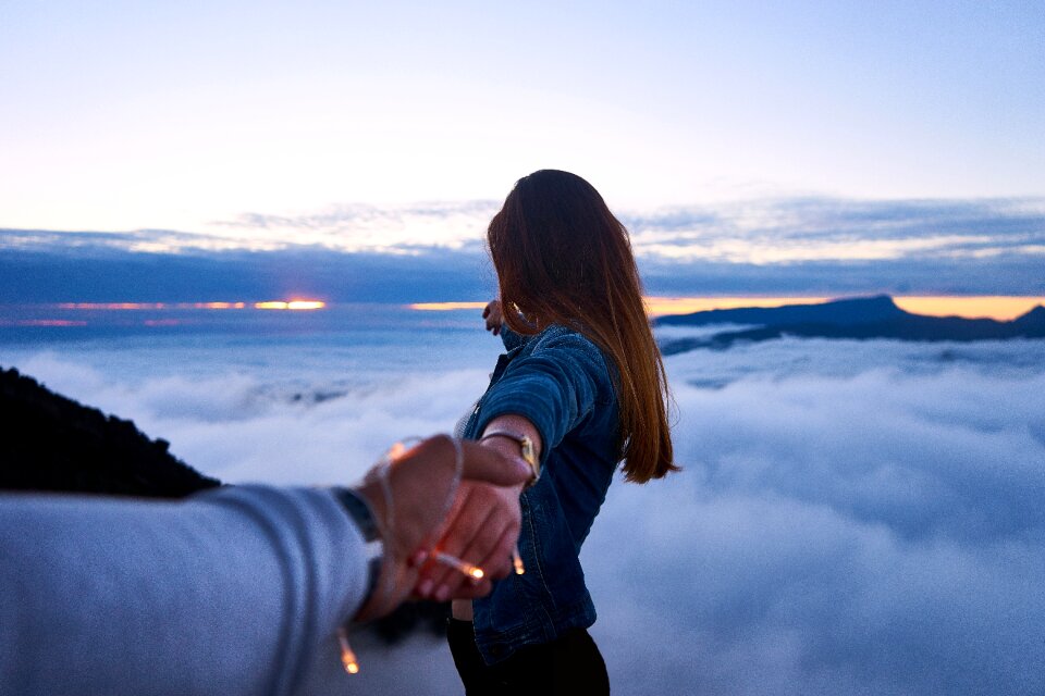 People woman holding hands