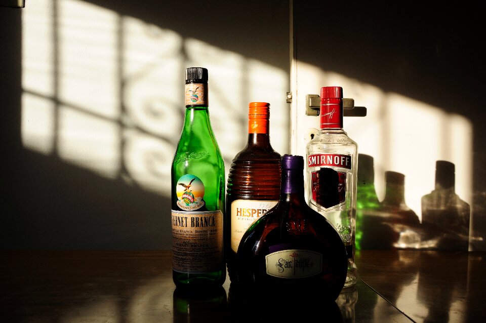 Bottles alcohol drink